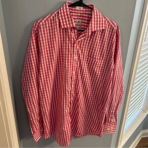 Peter Millar Seaside Finish Performance Shirt Mens Large Pink Stretch Button Up